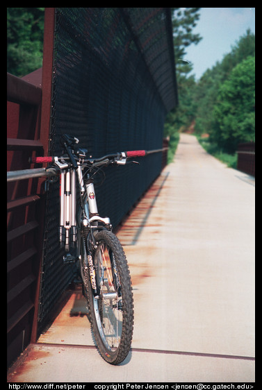 bike on iron bridge