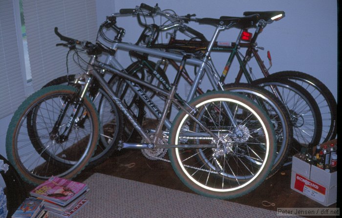 bikes in the living room