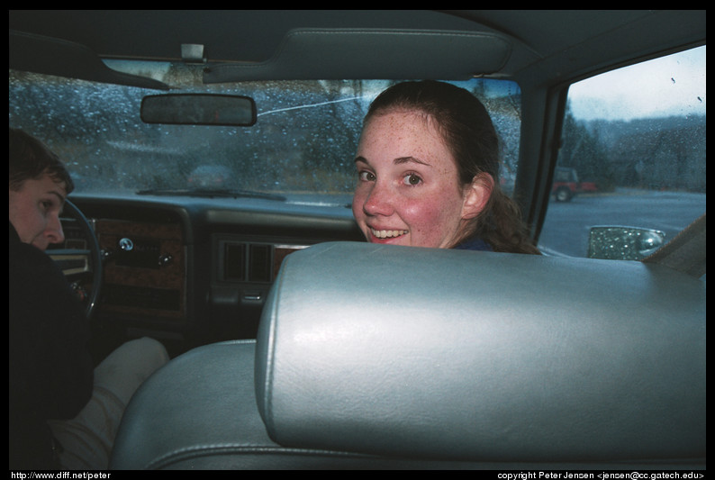 Lindsay in car