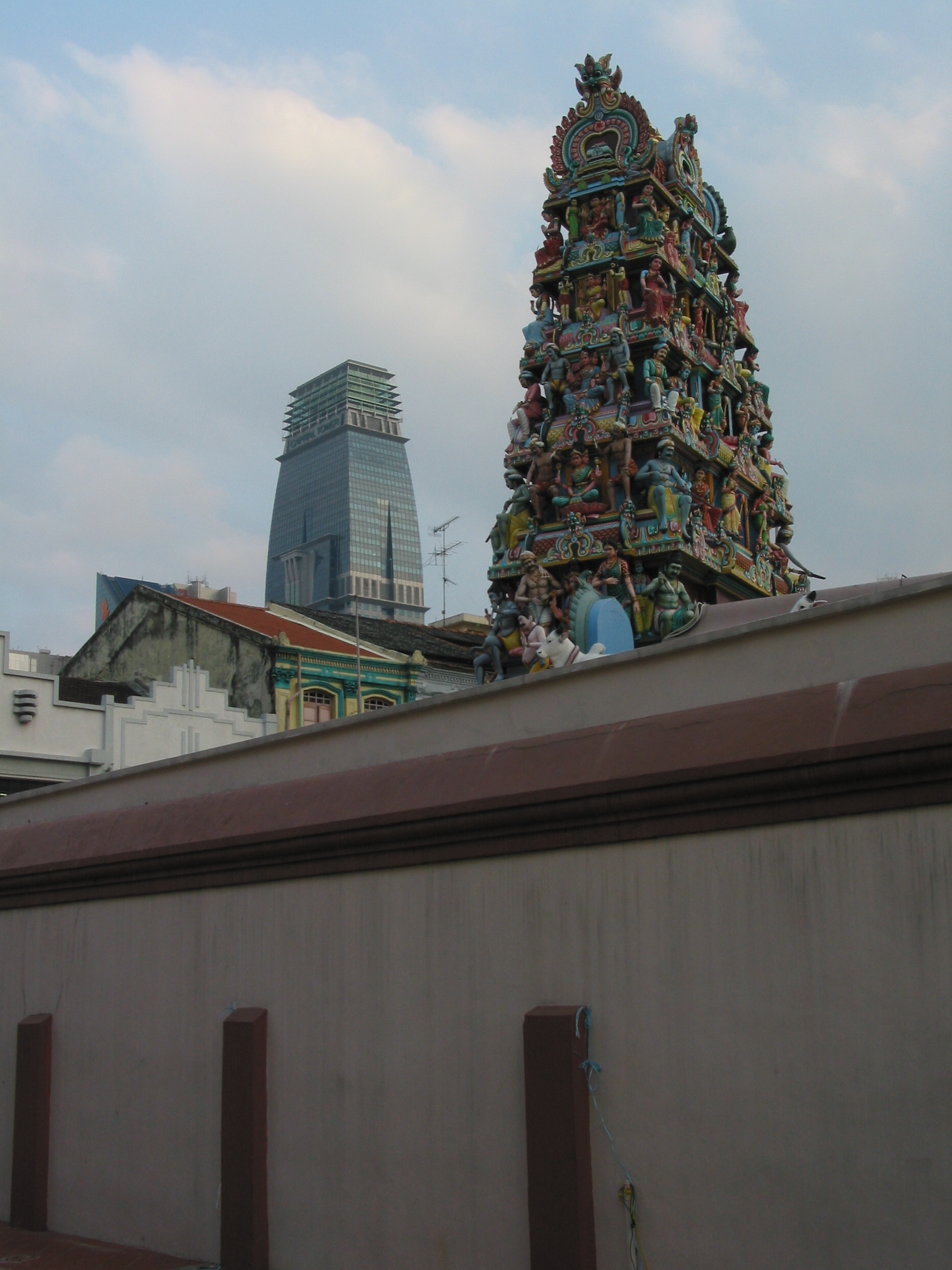 Hindu temple and downtown