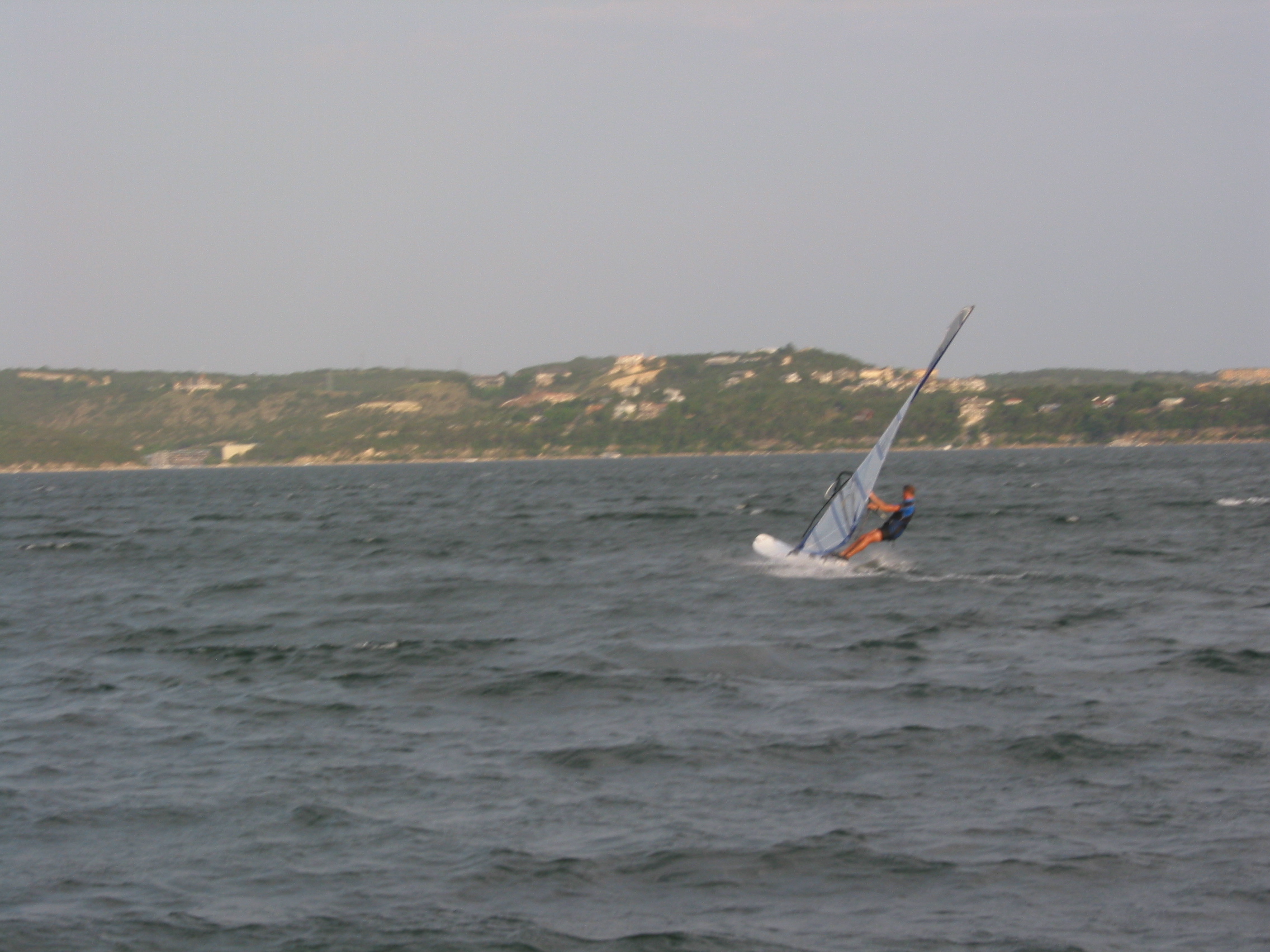 same windsurfer, after tacking back