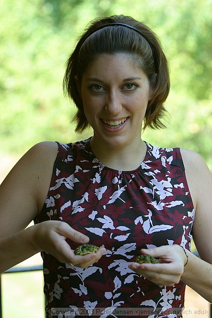 Anna with pet turtles
