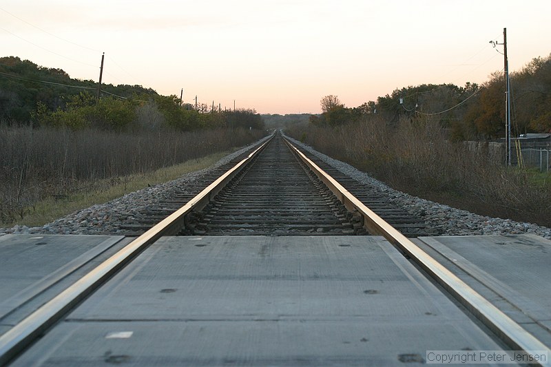looking north along the railroad