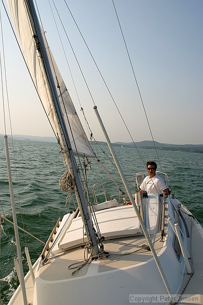 Jacob sailing the Catalina 22