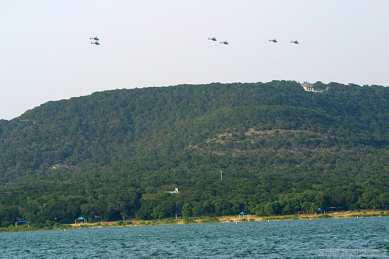 a flotilla of helicopters that came by; all seem to have those sensor pods on the top of the main shaft