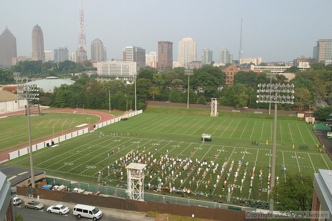 GT marching band, as viewed from the roof of the EST building