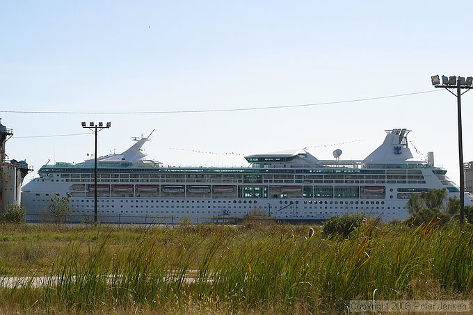 random cruise ship in the port of Galveston