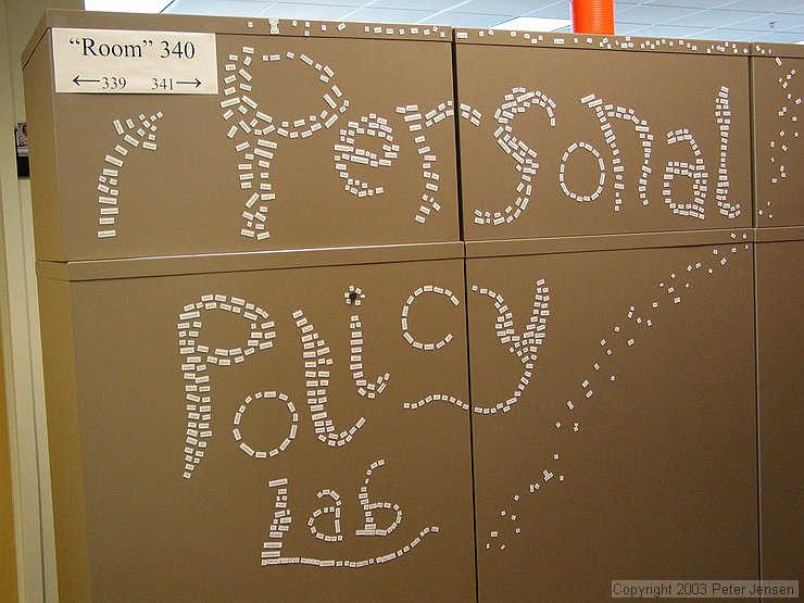 one of the coolest arrangements of word art ever ... in TSRB 340\n"Personal Policy Lab"
