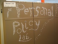 one of the coolest arrangements of word art ever ... in TSRB 340\n"Personal Policy Lab"