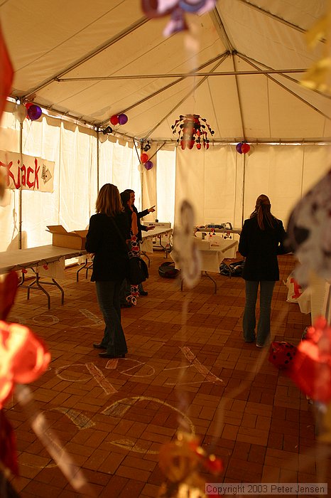 inside of the tent