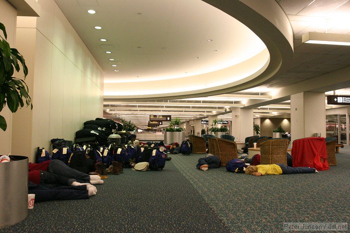 some group of kids completely crashed in the baggage claim of MCO