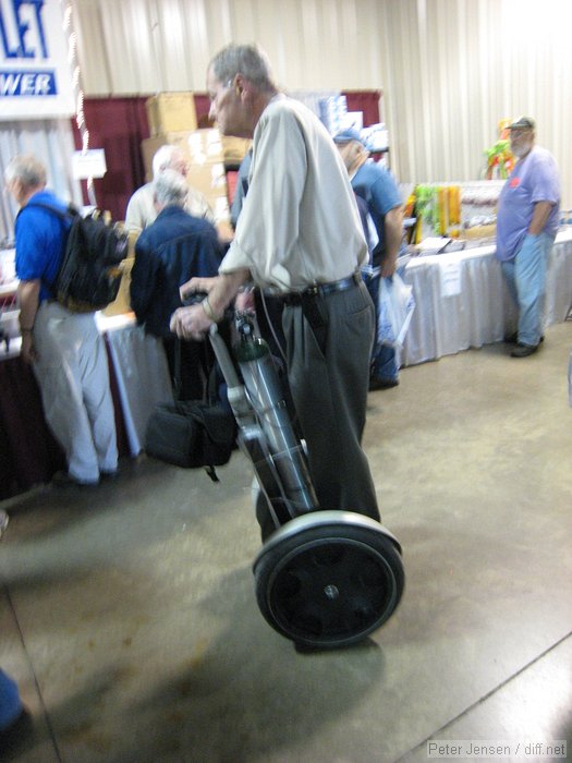 guy on a segway at the hamfest with a bottle of oxygen strapped to the segway.  I wonder if the warranty covers that?