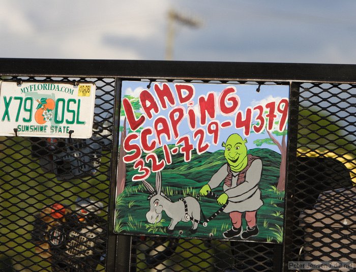 funny Shrek landscaping sign