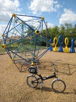 Giant Halfway folding bike and a neat playground