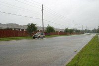 Stack Blvd flooded - although, to be fair, the center part of this road always floods when it rains
