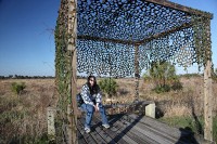 an animal observation blind along the trail