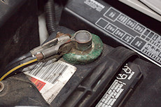 battery corrosion that does not pass the MD state inspection