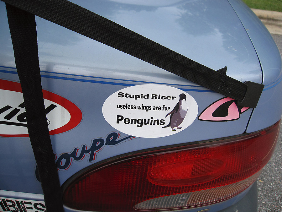 Stupid Ricer useless wings are for Penguins