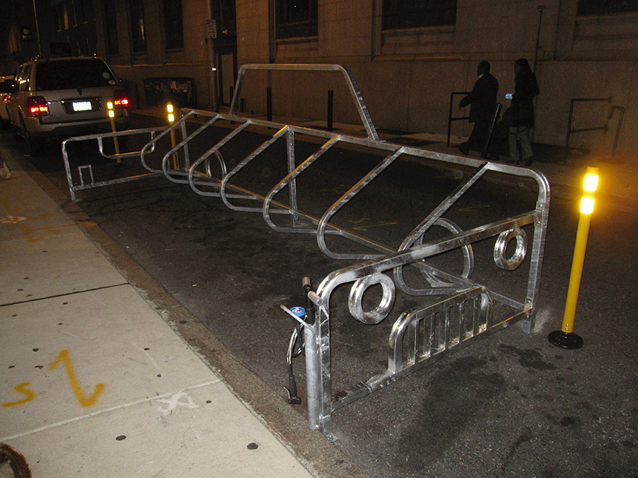Bicycle Parking Corral with pump