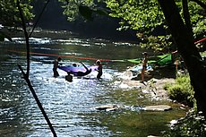 Tentstile rigged over Patapsco with an Eno Hammock as well