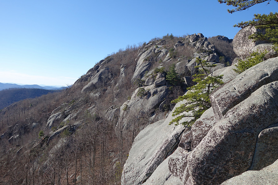 standing atop Lower Ridge Slabs main area, with the east gulley across the way