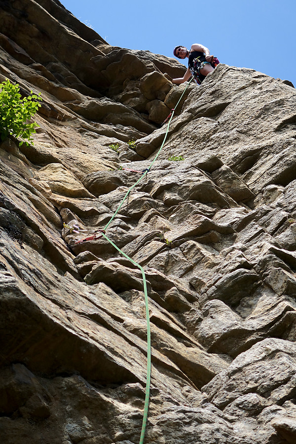 Emily after leading Easy Overhang