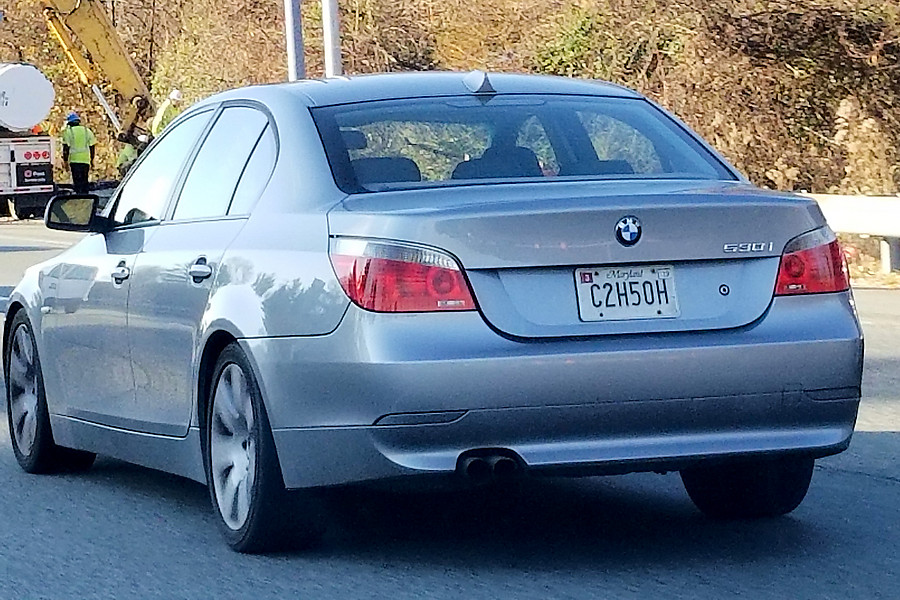 C2H5OH license plate (also fulfilling all relevant BMW driver stereotypes)