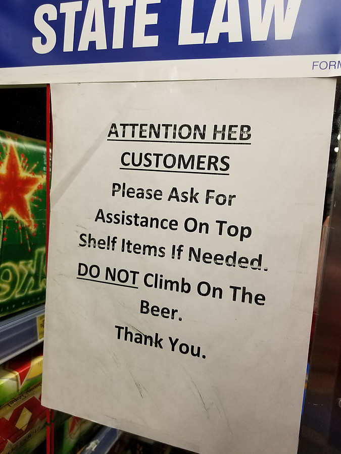 DO NOT Climb on the Beer. Thank You.