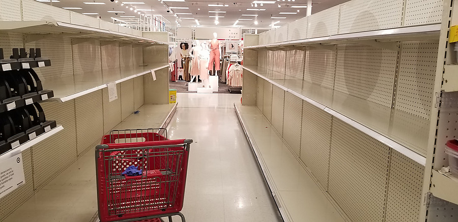 empty shelves at Target