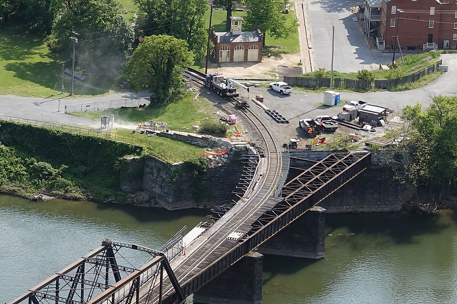 footbridge construction after the derailment