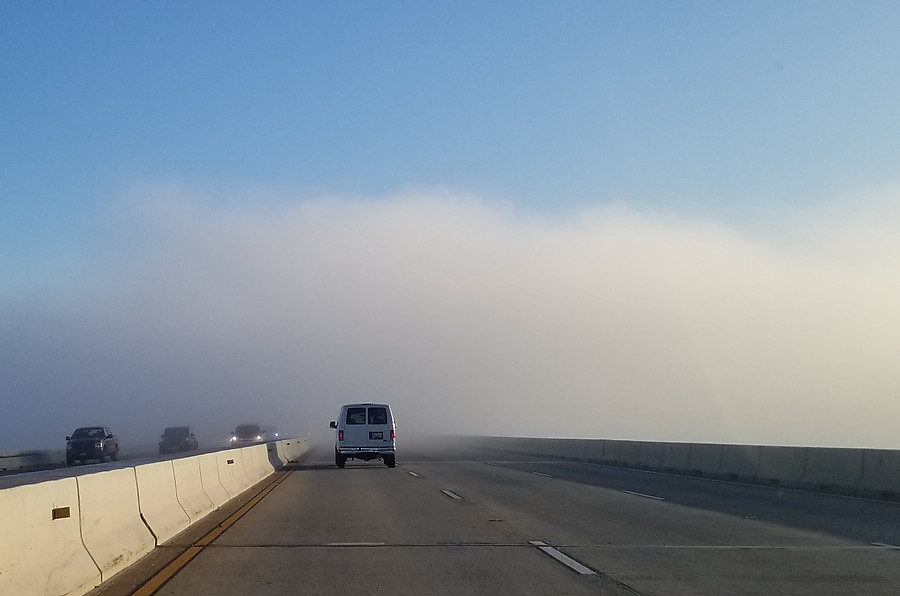 entering the fog crossing the Susquehanna