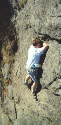 brian climbing on blood mountain