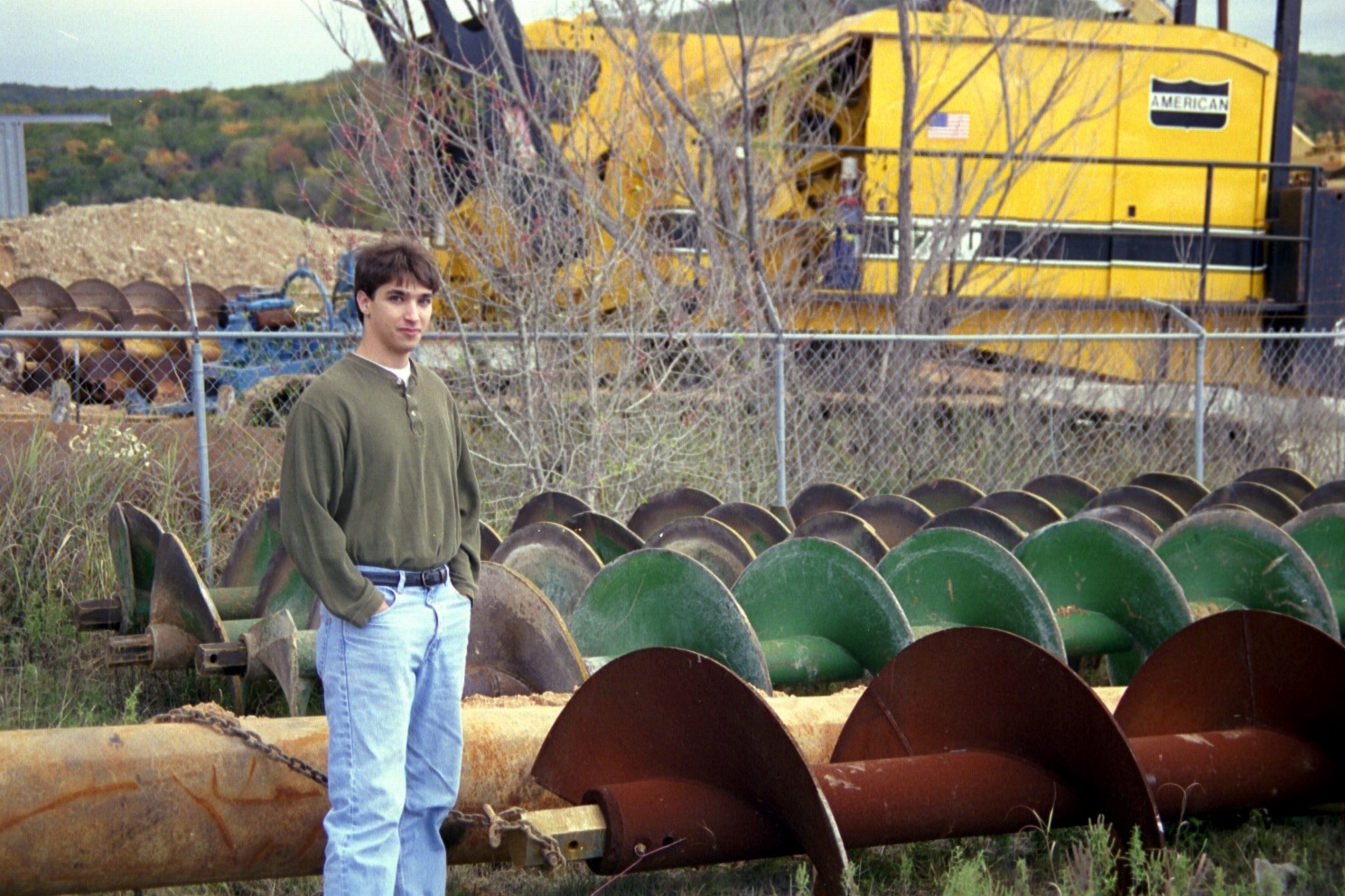 Jacob next to giant screws