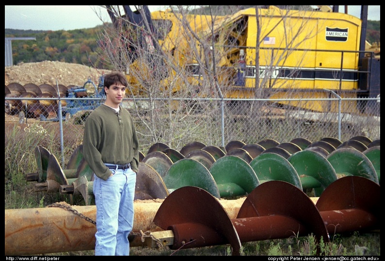 Jacob next to giant screws