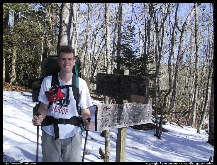 peter at the end of chasteen creek trail