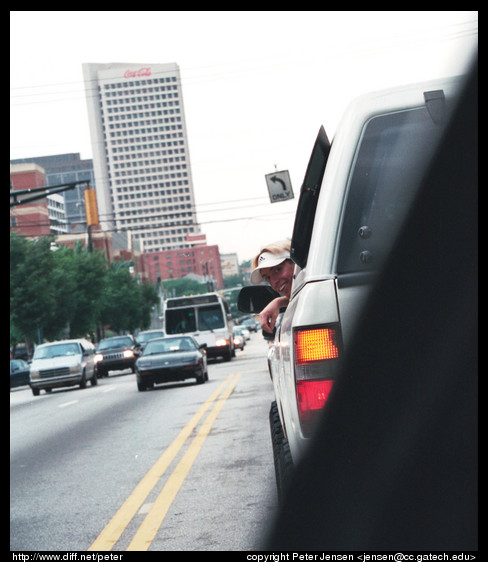 aaron waiting at light