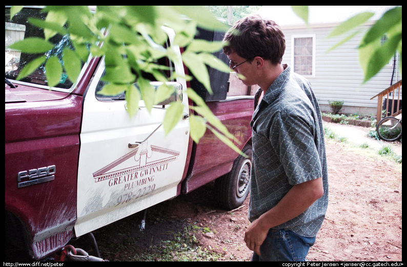 Tierson repairing his truck-1