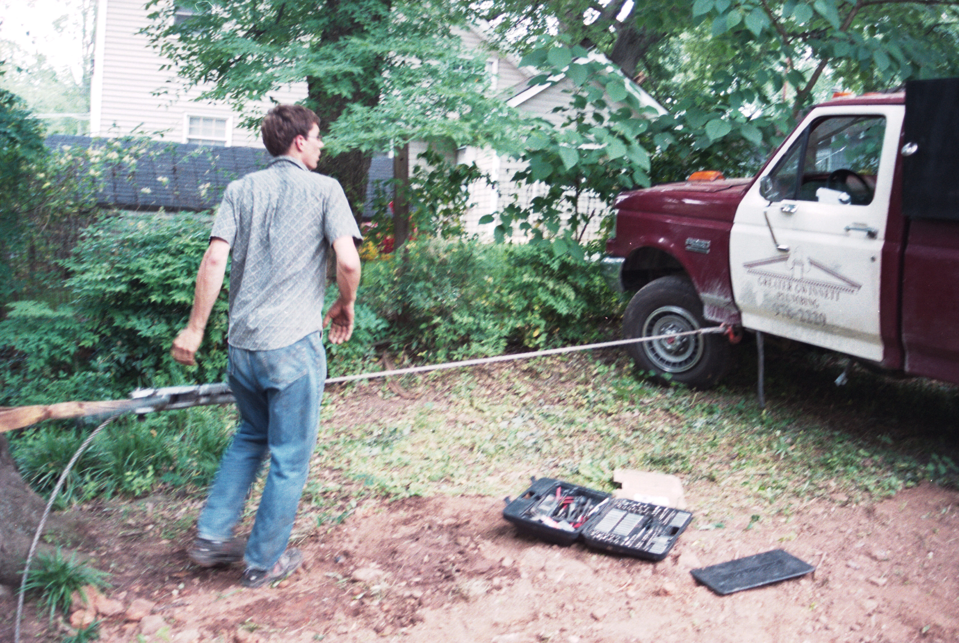 Tierson repairing his truck-3