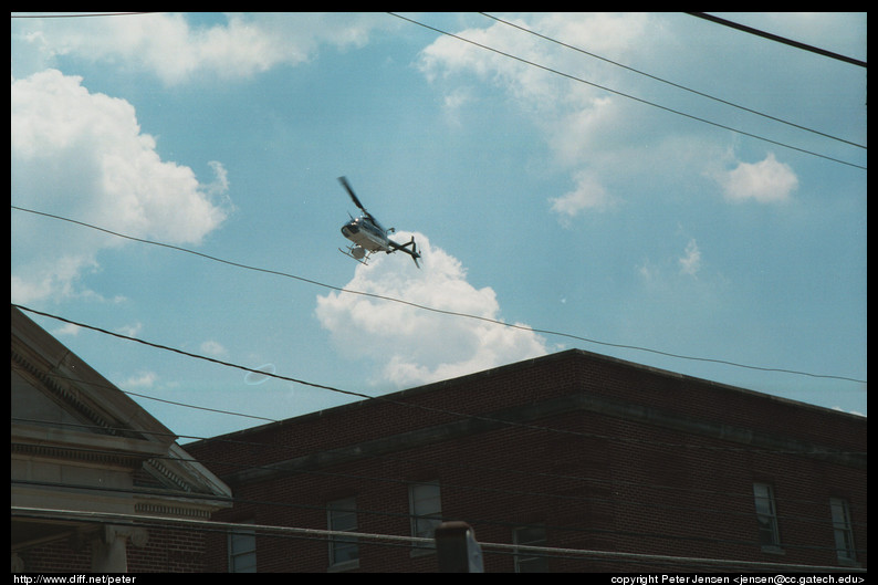 low flying helicopter