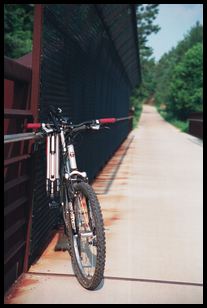 bike on iron bridge