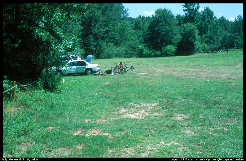 john fixing flat at new chickopee race course