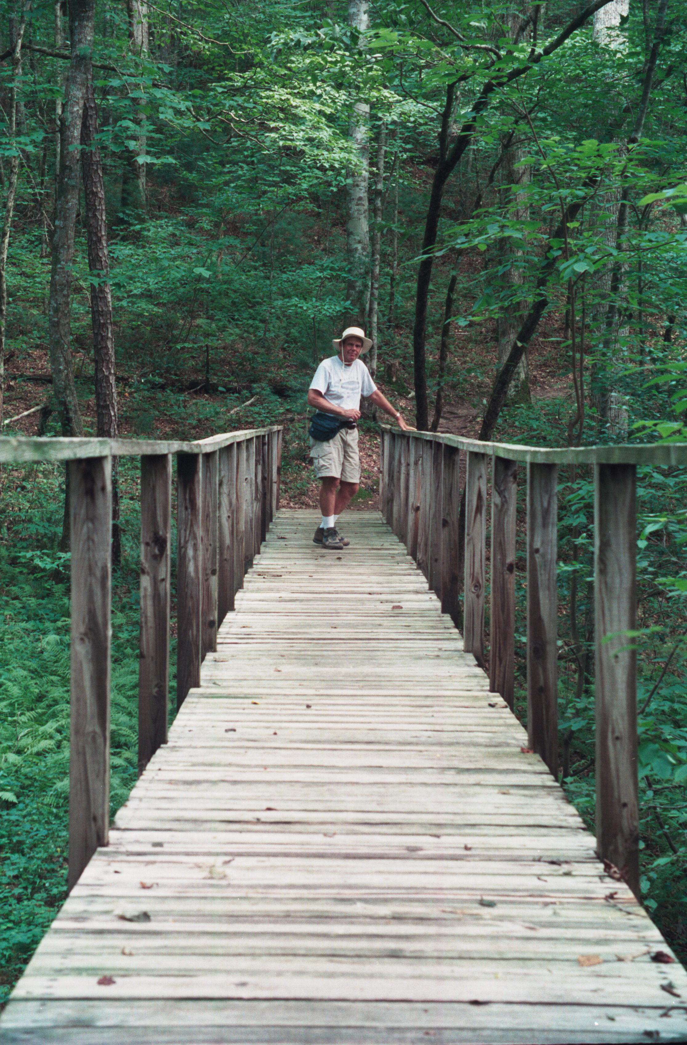 dad on footbridge