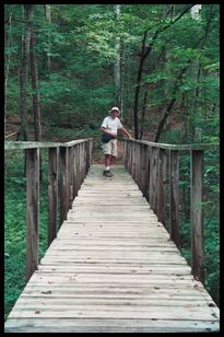 dad on footbridge