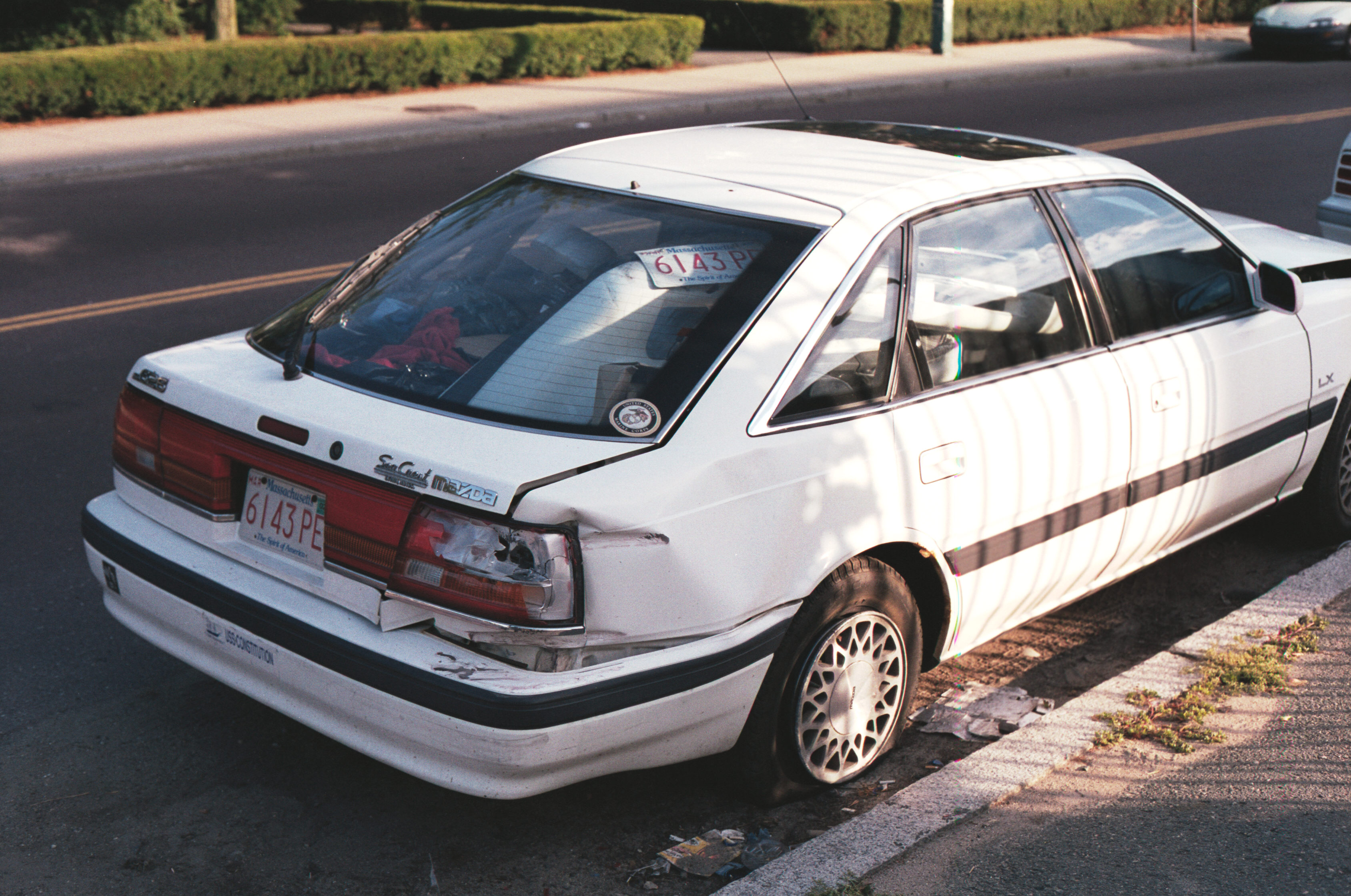 car with bumper inside