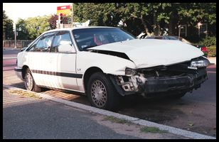 car with bumper inside
