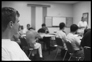 Peter watches at photo club meeting