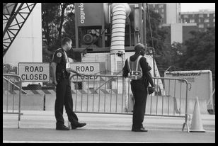 Atlanta officers working the game traffic