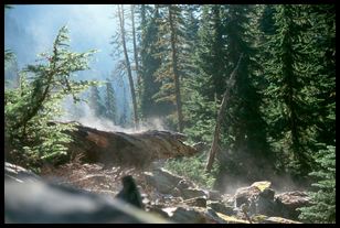 Snow Lake steaming log