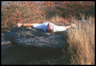 Erik taking a break on Blood mountain