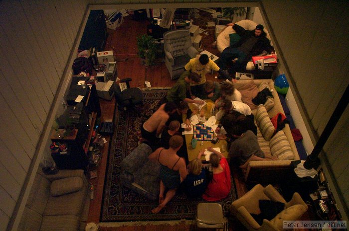 the view into the loft from the skylight